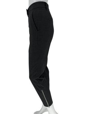 Brunello Cucinelli Grey Wool-Blend Slim Pants with Monili Trim – Size IT 44 / US 8