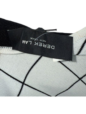 Derek Lam Asymmetrical Windowpane Knit Top - Size Medium