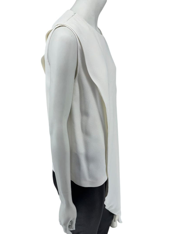 Calvin Klein 205W39NYC Ivory Asymmetrical Drape Top - Size US 8