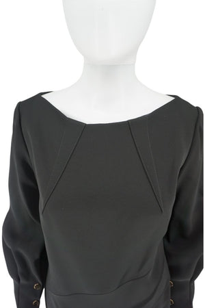 Pamella Roland Gold Button Cuff Shift Dress - Large