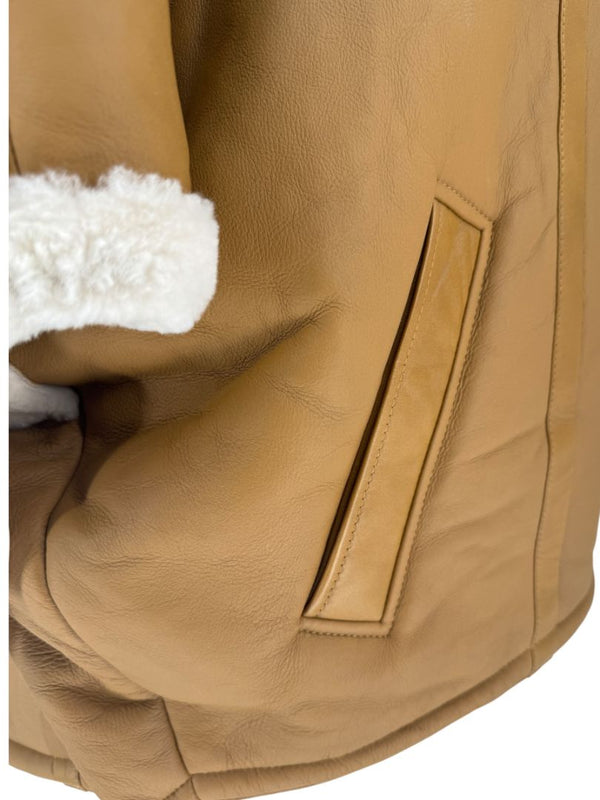 Saint Laurent Oversized Shearling Toggle Coat - Size 8