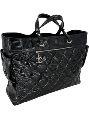 Chanel Paris-Biarritz XL Tote in Black Patent Vinyl