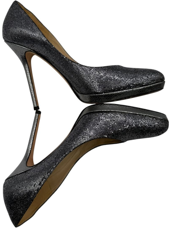 Jimmy Choo Black & Silver Glitter Dégradé Pumps – Size 39