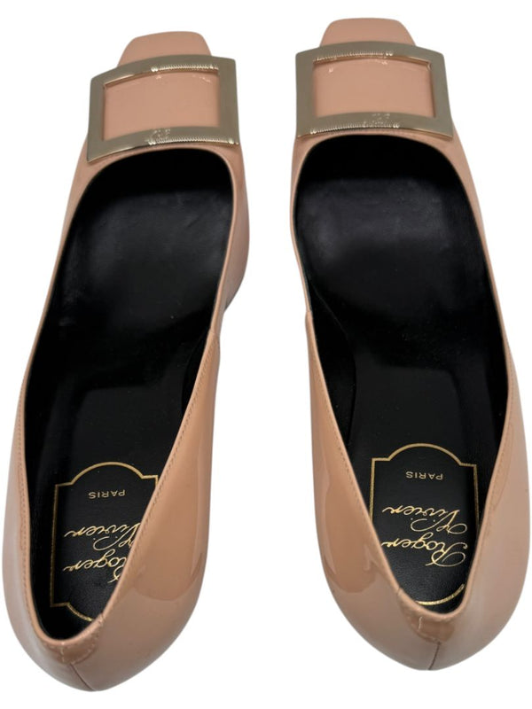 Roger Vivier Belle Vivier Patent Leather Pumps in Nude – Size 39.5