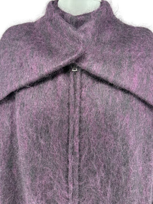 Pamella Roland Purple Alpaca & Fur Trim Coat – Size L
