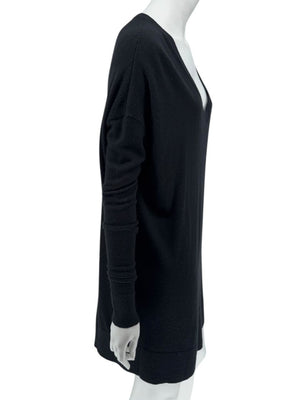 The Row Black Cashmere & Silk V-Neck Tunic Sweater - Size S