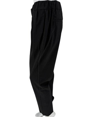 Brunello Cucinelli Charcoal Wool-Blend Elastic Waist Trousers – Size 8