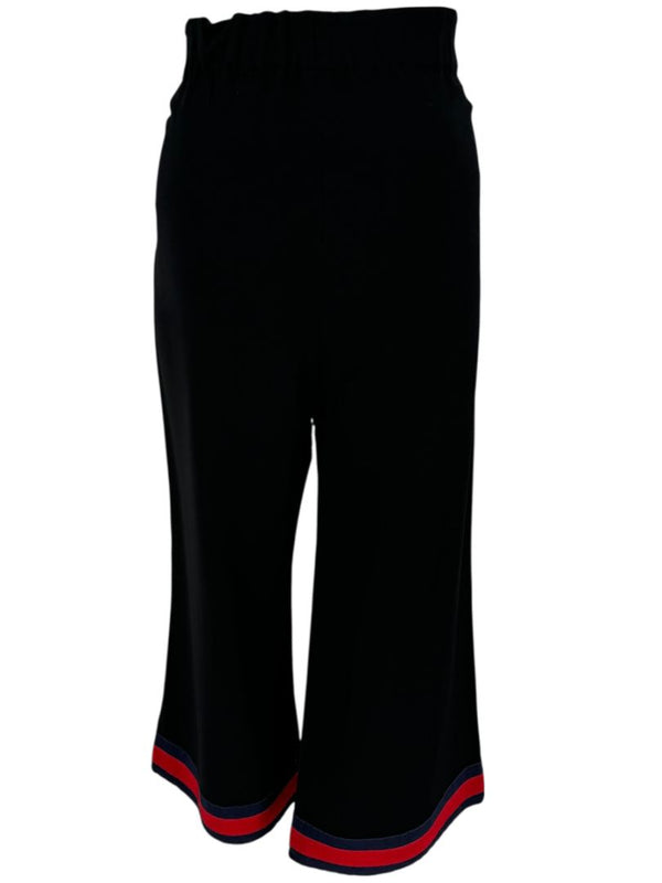 Gucci Black Viscose Wide-Leg Cropped Pants – Size 42