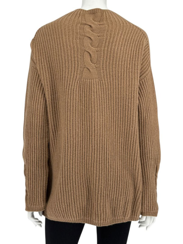 S’Max Mara Camel Ribbed Wool-Cashmere Sweater – Size M