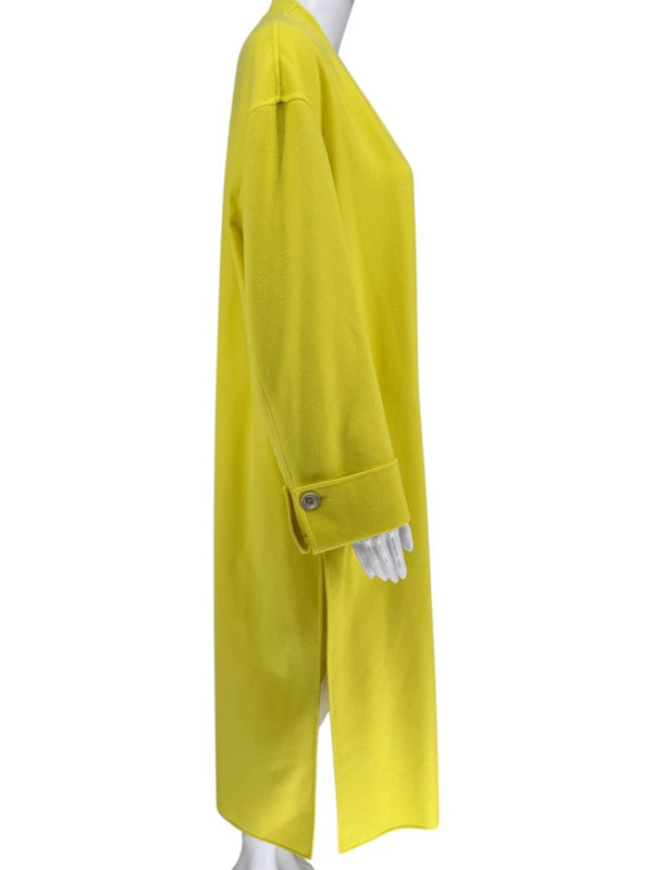 Agnona Yellow Side Slit coat with pockets cuffed - IT 38