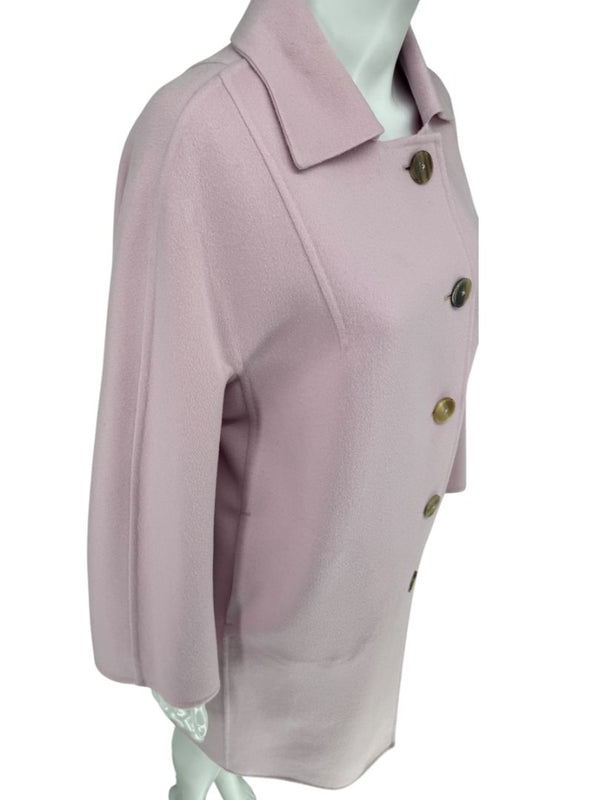 Jil Sander Pale Pink Virgin Wool Button-Front Coat – FR 38