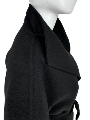 Max Mara ‘Manuela’ Belted Wrap Coat in Black – Size US 10 / IT 44