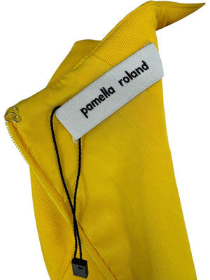 Pamella Roland Sleeveless Citron Yellow Sheath Dress – Large