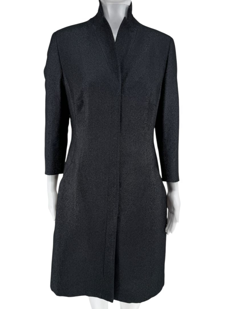 Akris for Bergdorf Goodman Shimmering Metallic Coat Dress – US 12 / FR 44 / DE 42