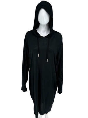 Acne Studios 'Frost Fluid' Black Viscose Hooded Dress – Size M