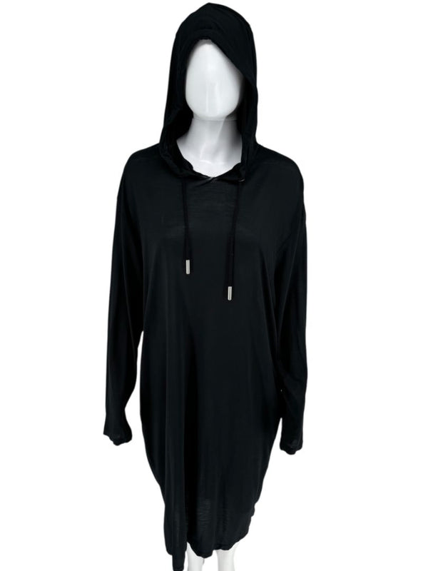 Acne Studios 'Frost Fluid' Black Viscose Hooded Dress – Size M