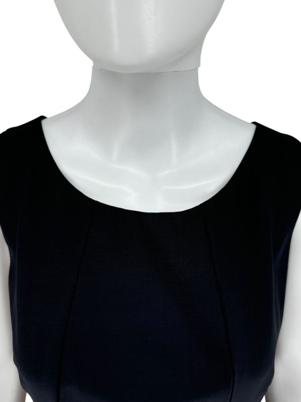 Akris Navy Sleeveless Handkerchief-Hem Midi Dress – US 12 / FR 44 / IT 48