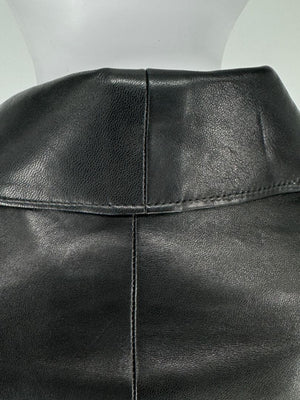 Pamella Roland Black Leather Moto Jacket - Large