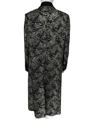 Pamella Roland Metallic Brocade Tuxedo Coat with Beaded Cuffs – Large