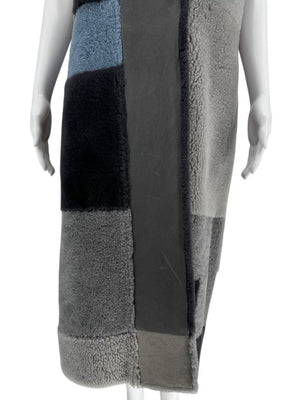 Akris Colorblock Shearling Patchwork Vest – Size 10