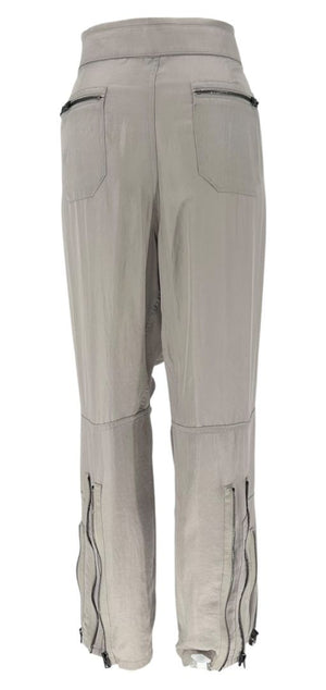 Tom Ford Taupe Acetate Silk-Zip Moto Cropped Pants – Size IT 42