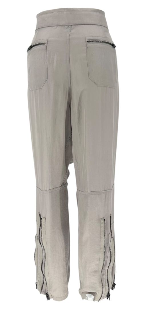 Tom Ford Taupe Acetate Silk-Zip Moto Cropped Pants – Size IT 42