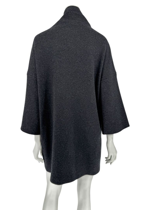 Loro Piana Charcoal Grey Reversible Wool-Cashmere Tunic Dress – Size S
