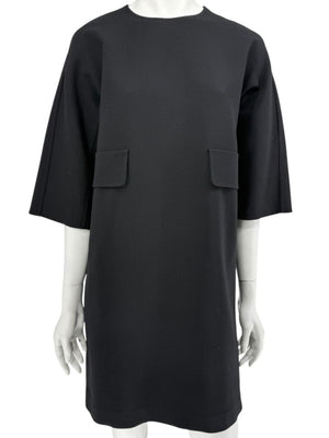 Max Mara 'Cucito a Mano' Black Wool Cocoon Dress – Size IT 40 (US 4/6)