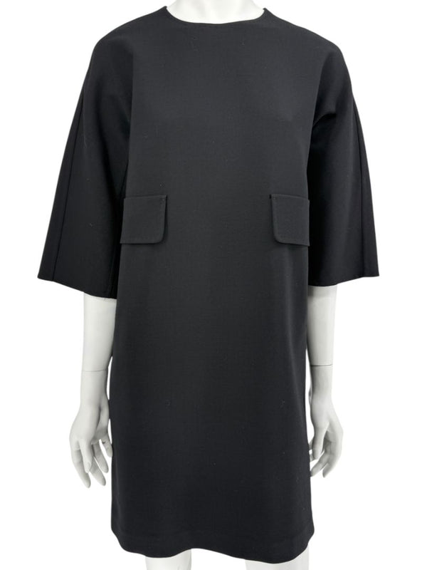 Max Mara 'Cucito a Mano' Black Wool Cocoon Dress – Size IT 40 (US 4/6)