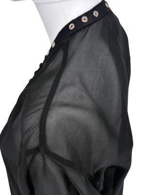 Maison Margiela Sheer Black Button-Front Blouse/Cover-Up – IT 42