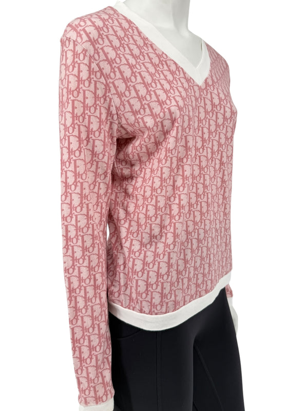 Christian Dior by John Galliano Diorissimo V-Neck Long Sleeve Shirt – Size FR 44