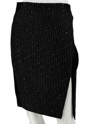 Pamella Roland Black Textured Sequin Skirt - Large