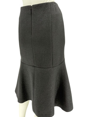 Pamella Roland Black Textured Flounce-Hem Skirt – Large