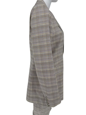 Gabriele Hearst Plaid Wool Blend Pantsuit – Size 46