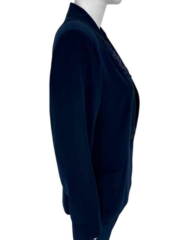 Pamella Roland Navy Embellished Pant Suit – Large