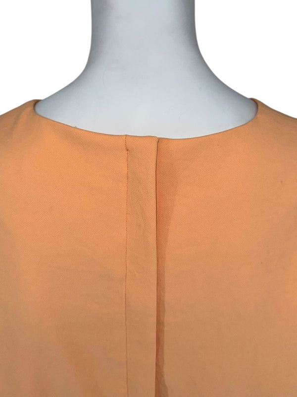 Tibi Apricot Sculpted Sleeve Shift Dress – Size 8