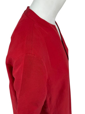 Lafayette 148 New York Red Linen-Blend Midi Dress – Size M