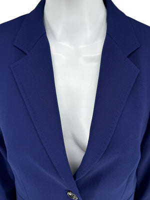 Max Mara Blue Virgin Wool Blend Pant Suit – Size US 12