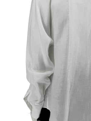 WOERA White Linen Button-Up Shirt – Size M