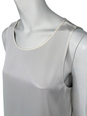 Theory Ivory Silk-Blend Sleeveless Maxi Dress – Size 10