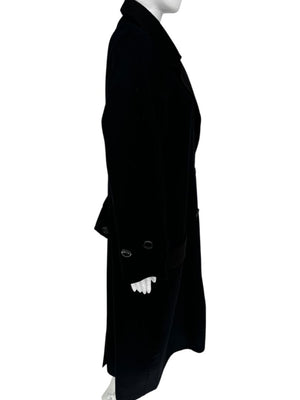 Pamella Roland Navy 100% Cashmere Double-Breasted Coat – L/XL