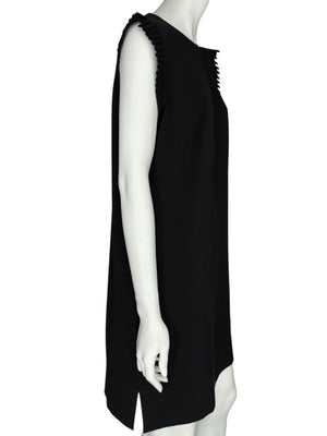 Akris Punto Black Sleeveless Pleated Trim Shift Dress – Size 10