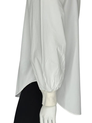 Alexander McQueen White Cotton Shirt with Balloon Sleeves – Size IT 38