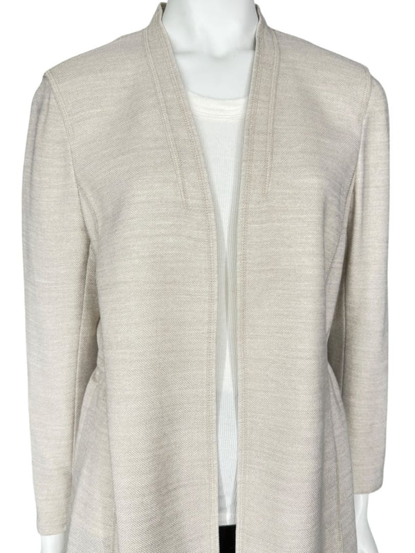 Akris Beige Open-Front Long Jacket – Size US 10