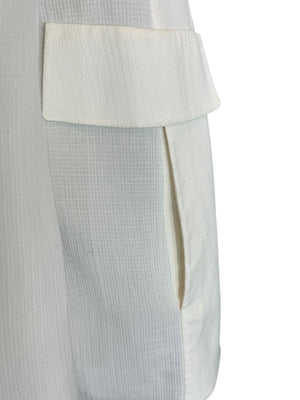 Akris White Textured Cotton-Silk Blend Blazer – Size 8