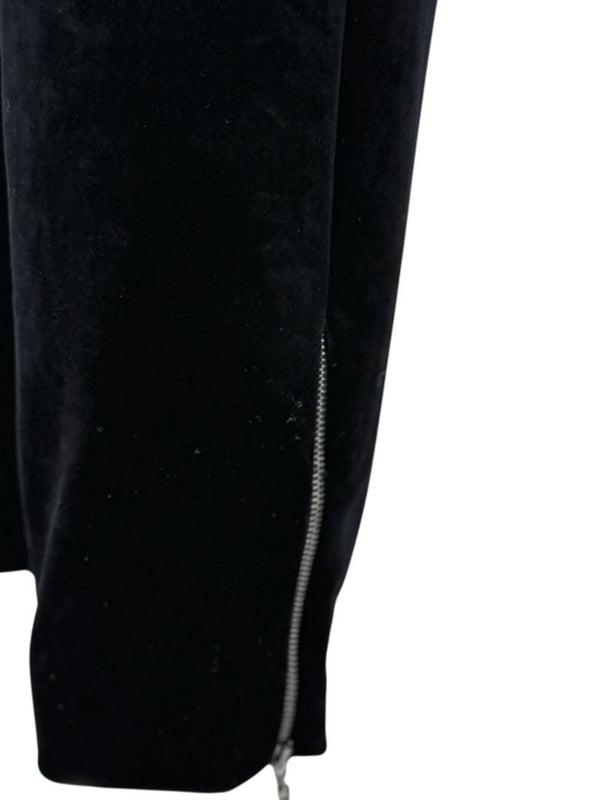 Brunello Cucinelli Black Velvet Side-Zip Ankle Pants - Size IT 46 / US 10