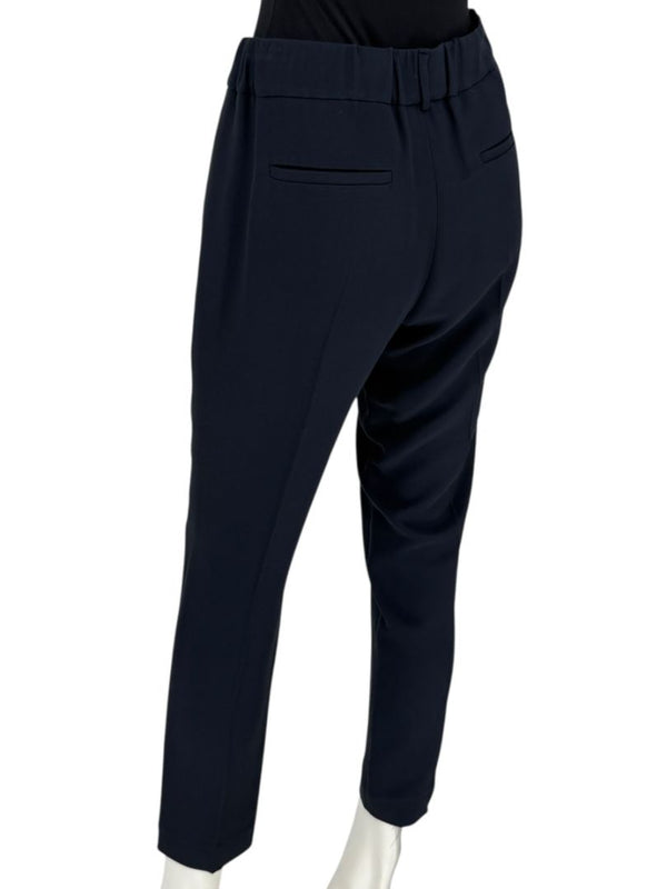 Brunello Cucinelli Navy Tapered Silk-Blend Pants – Size IT 44 (US 8)