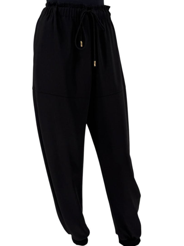 Chloé Black Relaxed Jogger Pants with Drawstring Waist - Size IT 42 / US 6