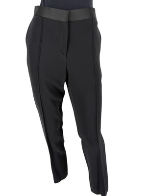 Céline Black Cropped Trousers with Satin Waistband – Size IT 42
