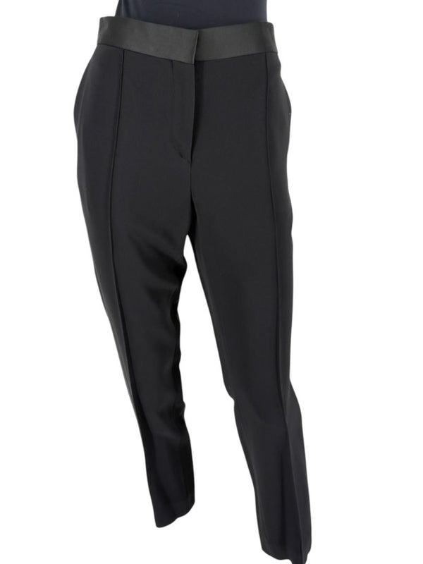 Céline Black Cropped Trousers with Satin Waistband – Size IT 42
